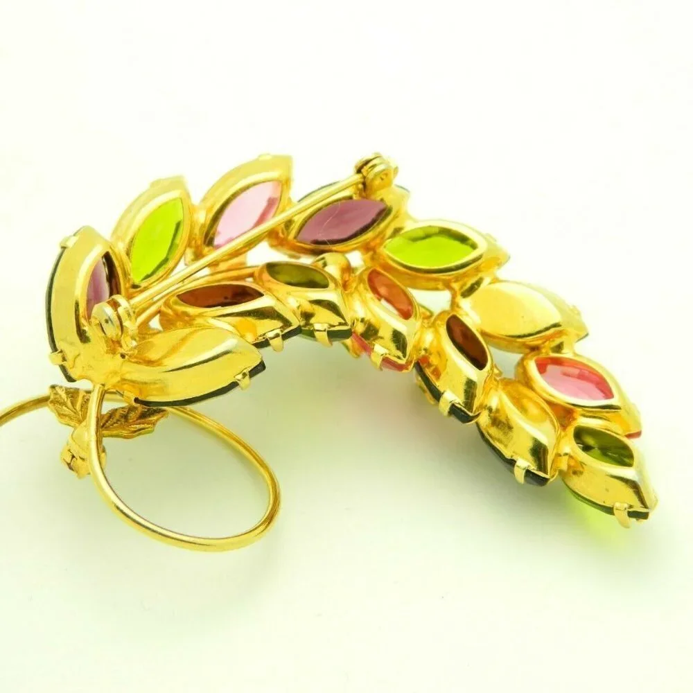 JULIANA D&E Purple Pink Green Glass Flower Enamel